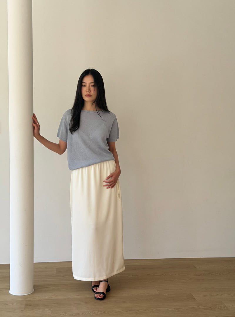 Amygrace - Korean Women Fashion - #momslook - Salt Linen Boat-Neck Knit Top - 4