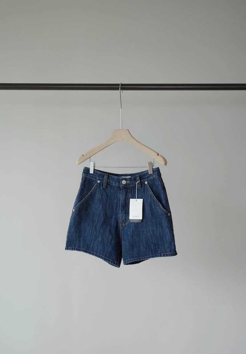 Amygrace - Korean Women Fashion - #momslook - Slub Denim Shorts - 2