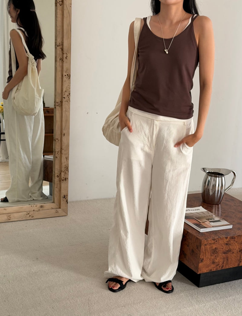 Amygrace - Korean Women Fashion - #momslook - Linen-Cotton Straight Pants - 8