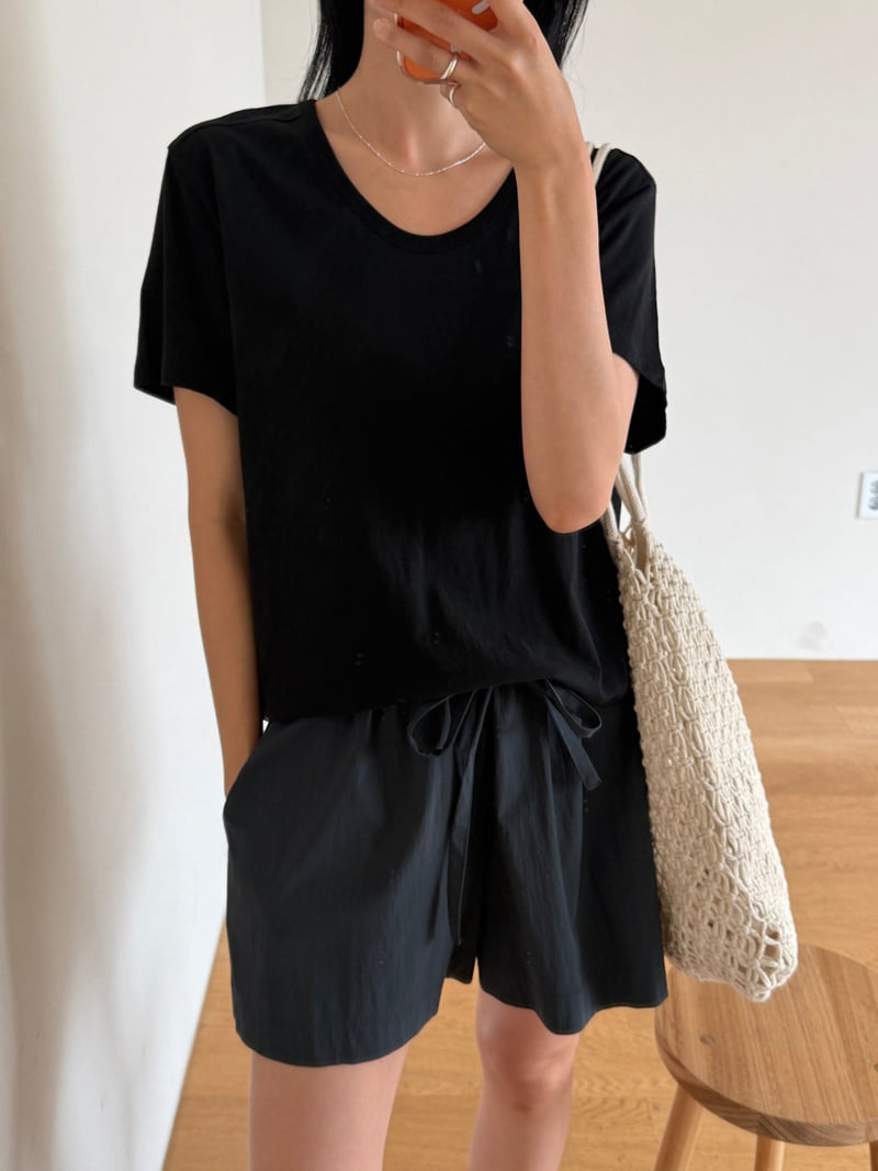Amygrace - Korean Women Fashion - #momslook - Cable-Knit U-Neck Tee - 6