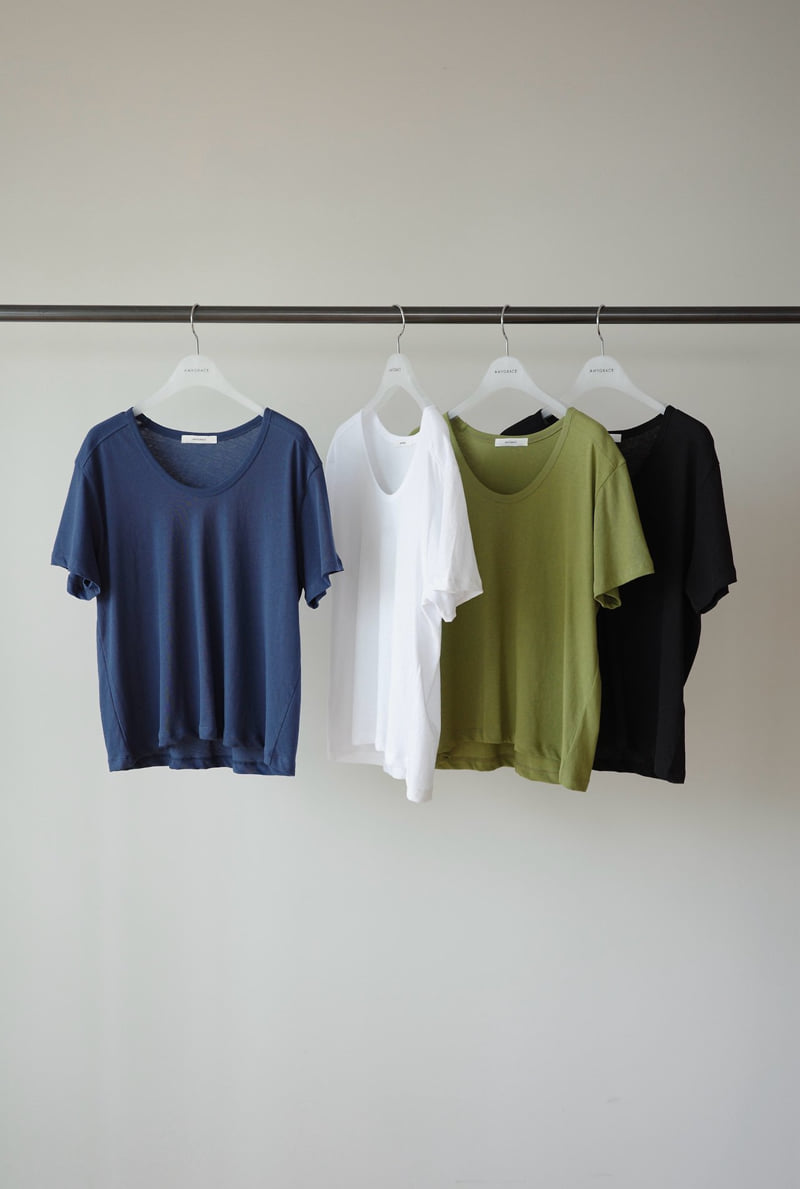 Amygrace - Korean Women Fashion - #momslook - Cable-Knit U-Neck Tee - 8