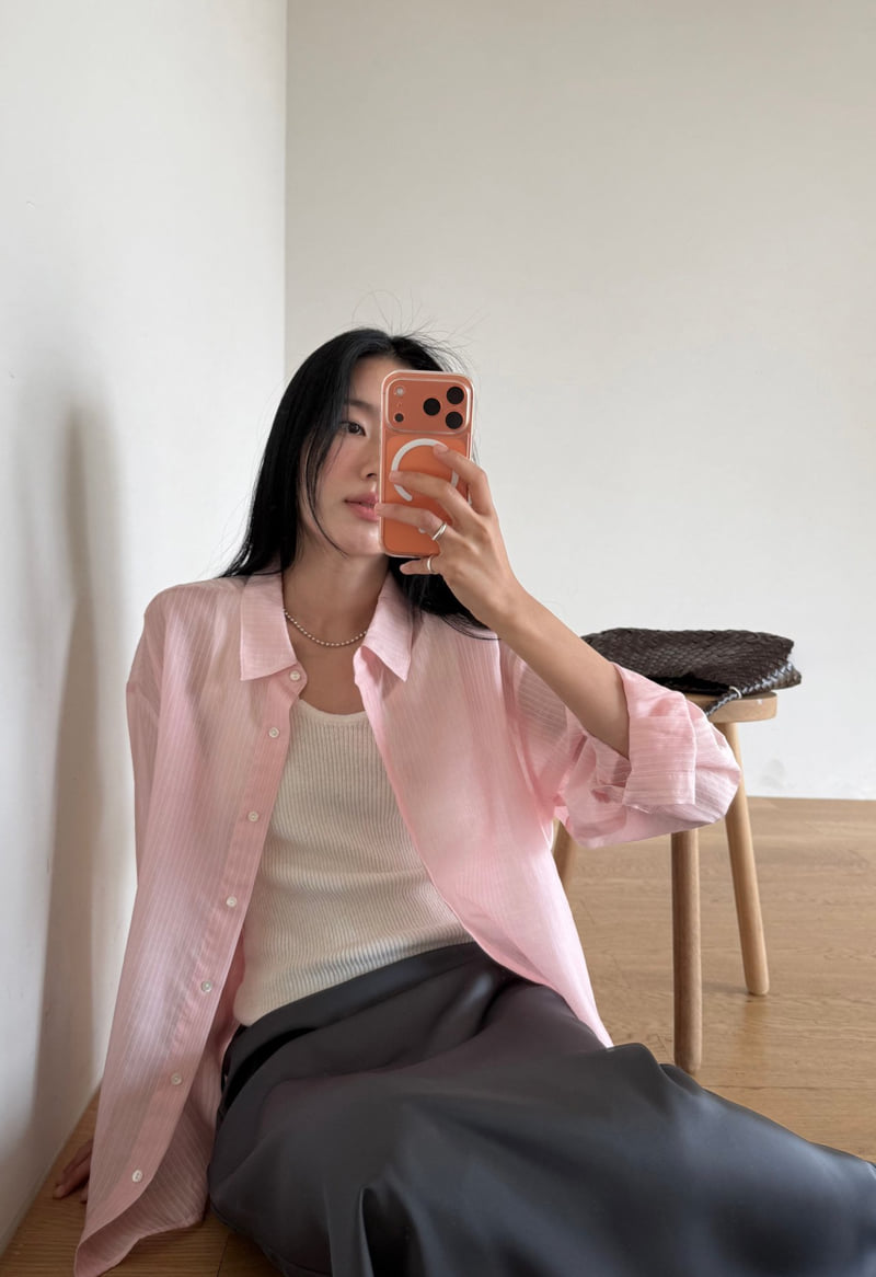 Amygrace - Korean Women Fashion - #momslook - Dolphin Stripe Shirt - 11