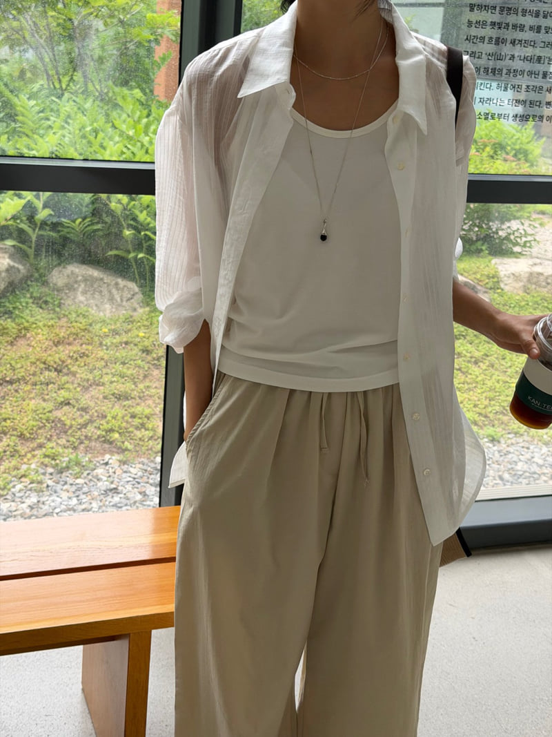 Amygrace - Korean Women Fashion - #momslook - Dolphin Stripe Shirt - 3