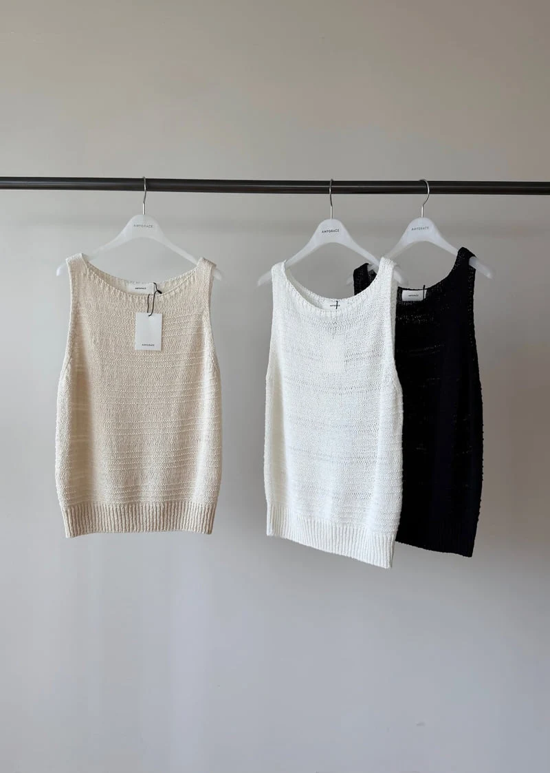 Amygrace - Korean Women Fashion - #momslook - Capella Knit Sleeveless Top - 8