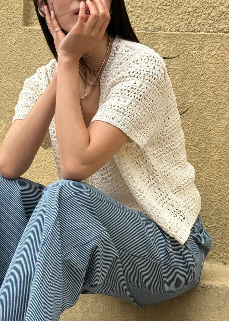 Amygrace - Korean Women Fashion - #pursuepretty - Peanut Pointelle Cardigan - 6