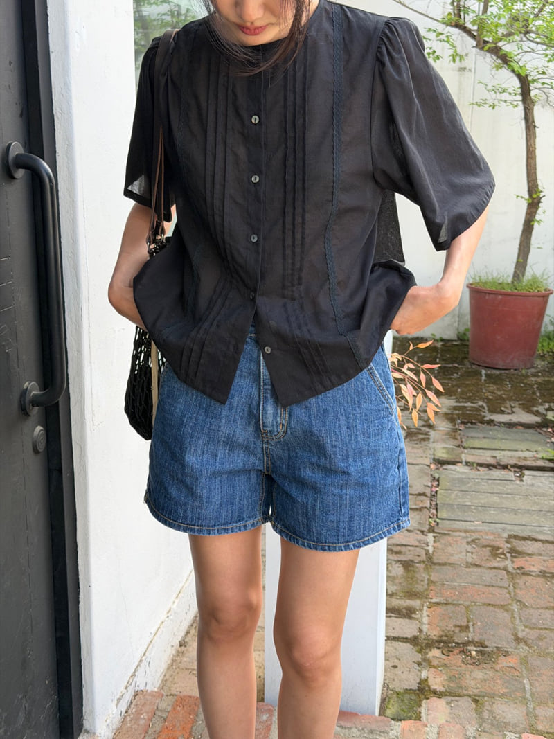 Amygrace - Korean Women Fashion - #pursuepretty - Slub Denim Shorts - 8