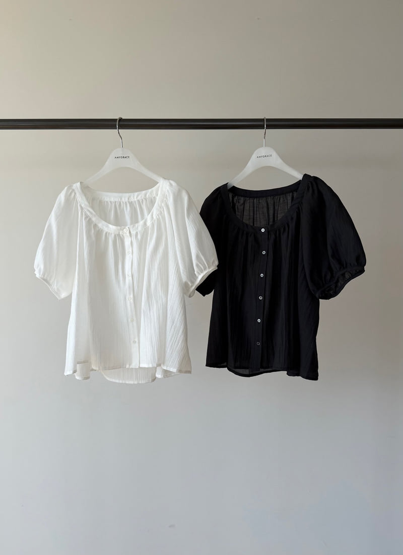 Amygrace - Korean Women Fashion - #pursuepretty - Ground Shirred Blouse - 7