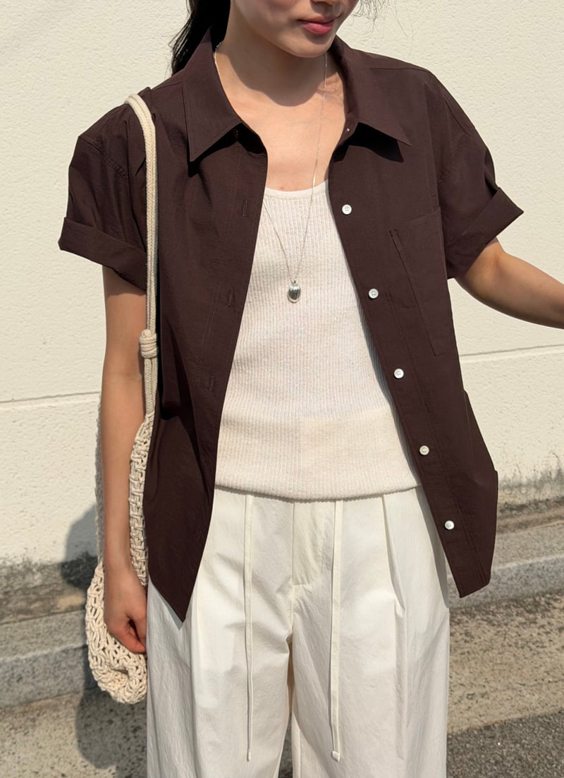 Amygrace - Korean Women Fashion - #restrostyle - Novel Short-Sleeve Shirt - 5
