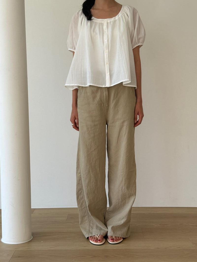 Amygrace - Korean Women Fashion - #restrostyle - Linen-Cotton Straight Pants - 3