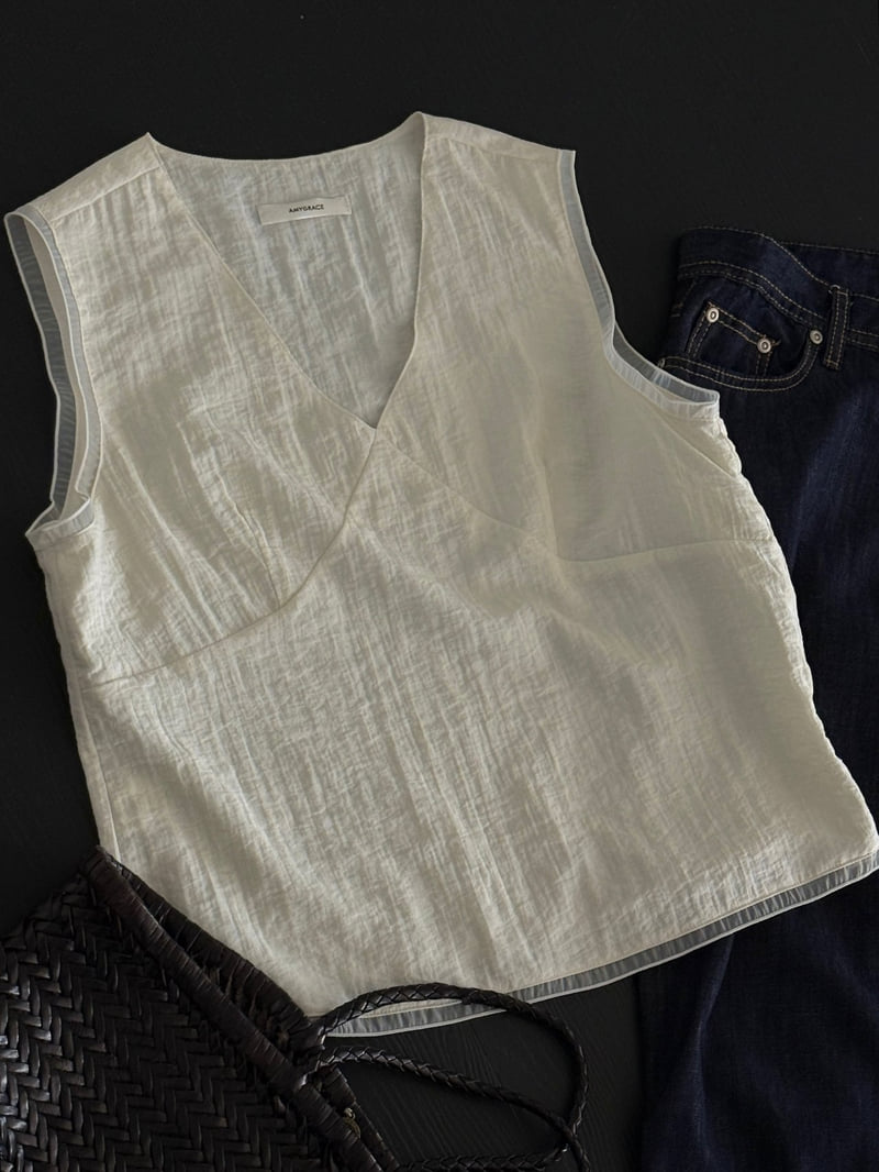 Amygrace - Korean Women Fashion - #restrostyle - Awesome V-Neck Blouse - 2