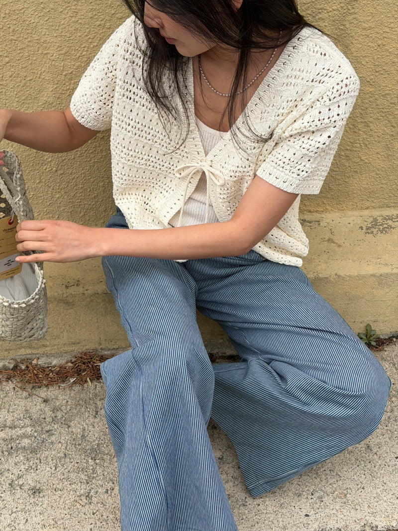 Amygrace - Korean Women Fashion - #thatsdarling - Straight-Leg Striped Denim Pants - 6