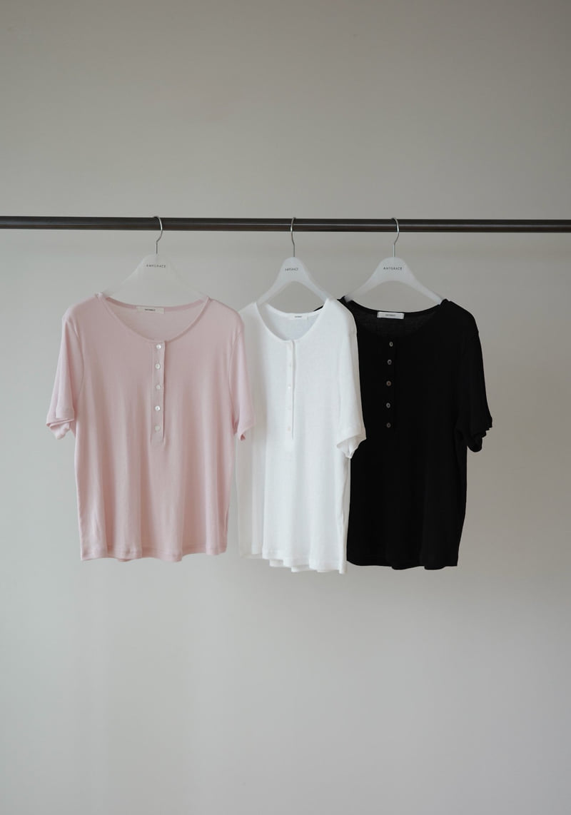 Amygrace - Korean Women Fashion - #thatsdarling - Button Detail Tee - 9