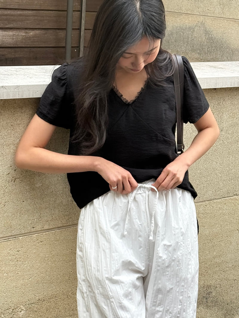 Amygrace - Korean Women Fashion - #vintageinspired - Pleated Wide-Leg Pants - 6