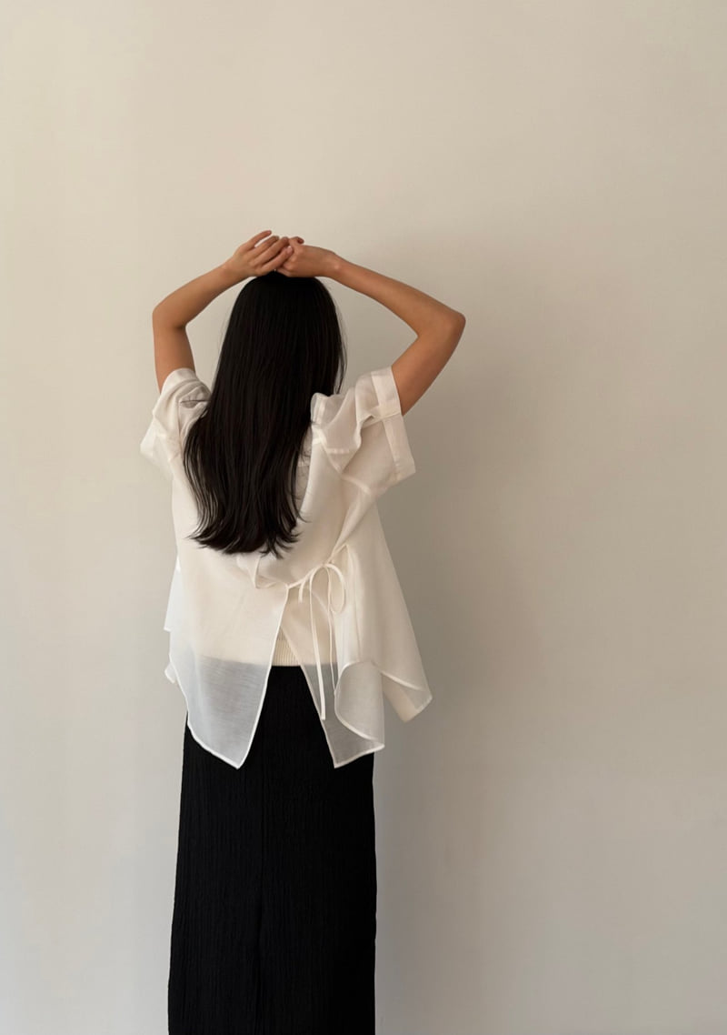 Amygrace - Korean Women Fashion - #vintageinspired - Alpha Wrap Blouse - 9