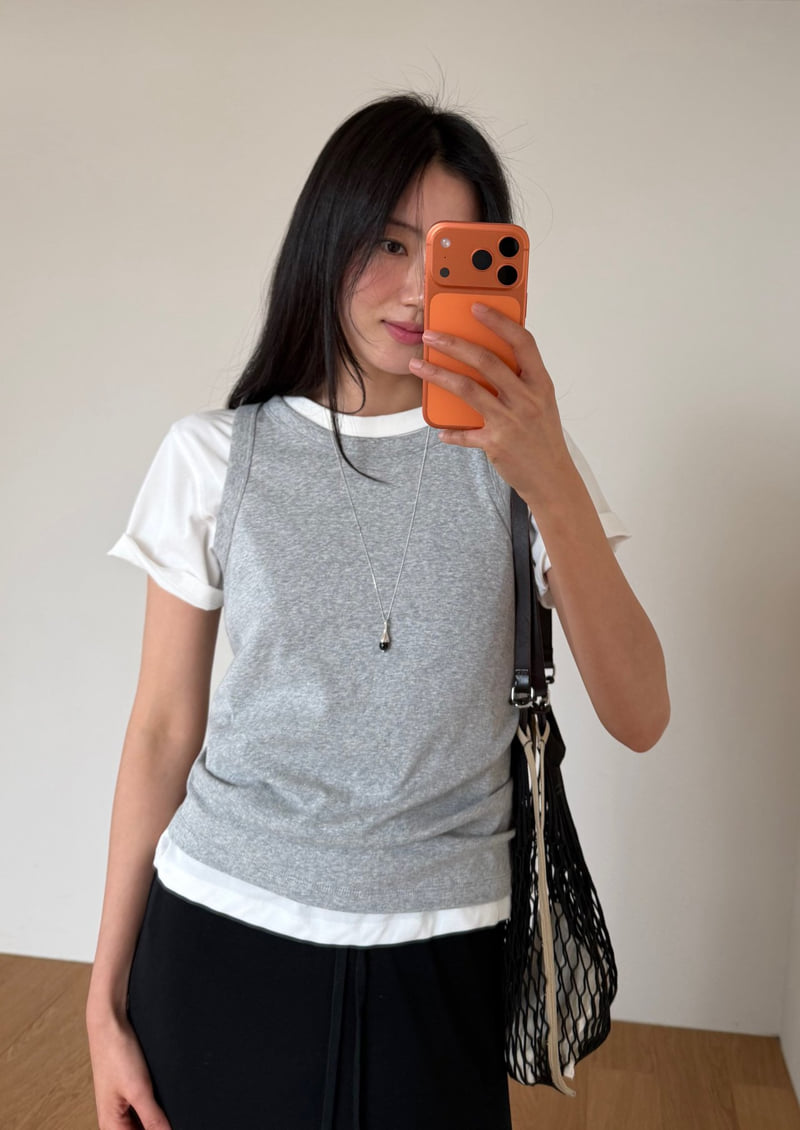 Amygrace - Korean Women Fashion - #vintagekidsstyle - Mingo Cotton Sleeveless Top - 6