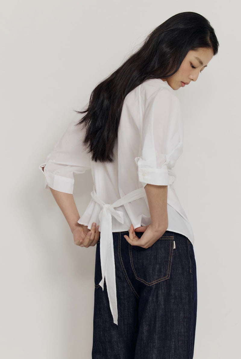 Amygrace - Korean Women Fashion - #womensfashion - Wrap V-Neck Blouse - 2