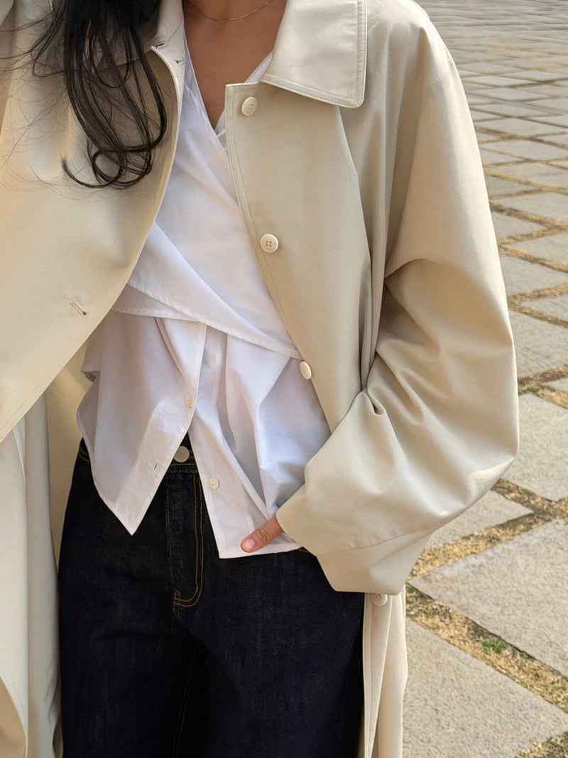 Amygrace - Korean Women Fashion - #womensfashion - Wrap V-Neck Blouse - 6