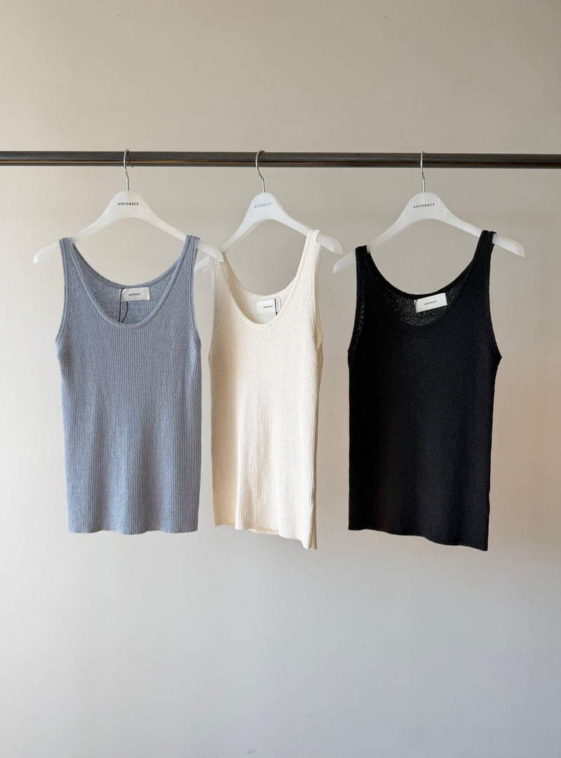Amygrace - Korean Women Fashion - #womensfashion - Pound Knit Sleeveless Top