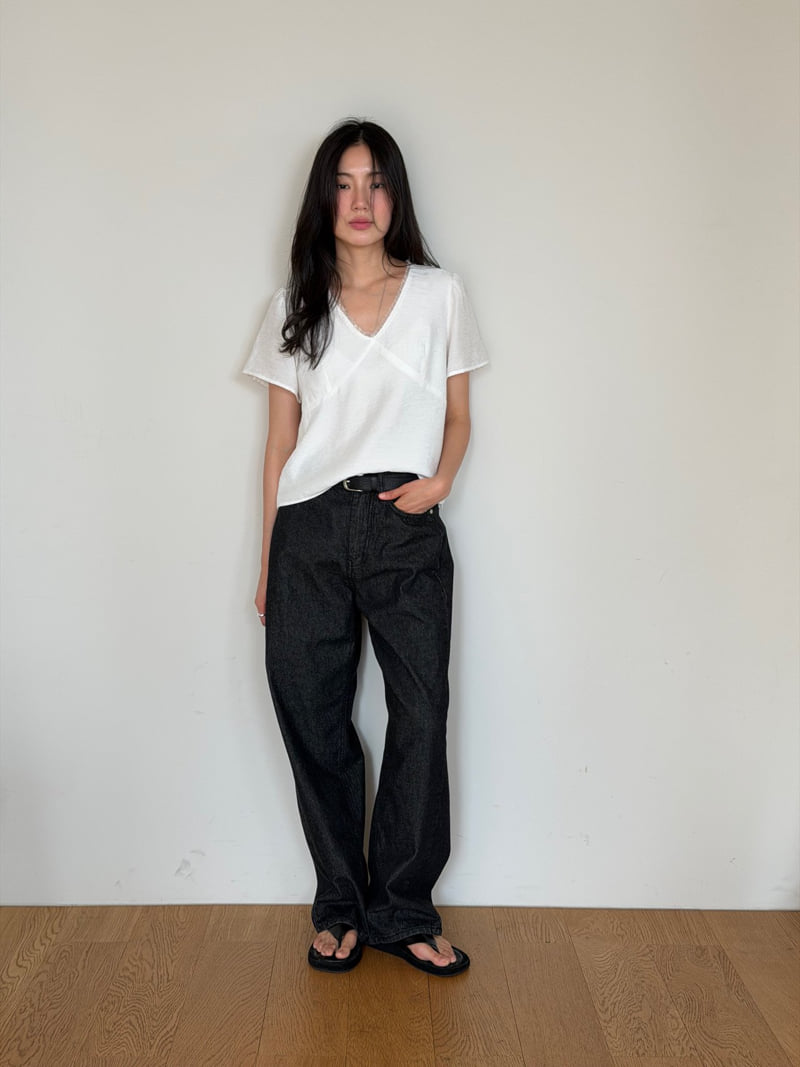 Amygrace - Korean Women Fashion - #momslook - Blossom V-Neck Blouse - 4