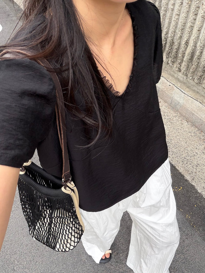 Amygrace - Korean Women Fashion - #womensfashion - Blossom V-Neck Blouse - 8