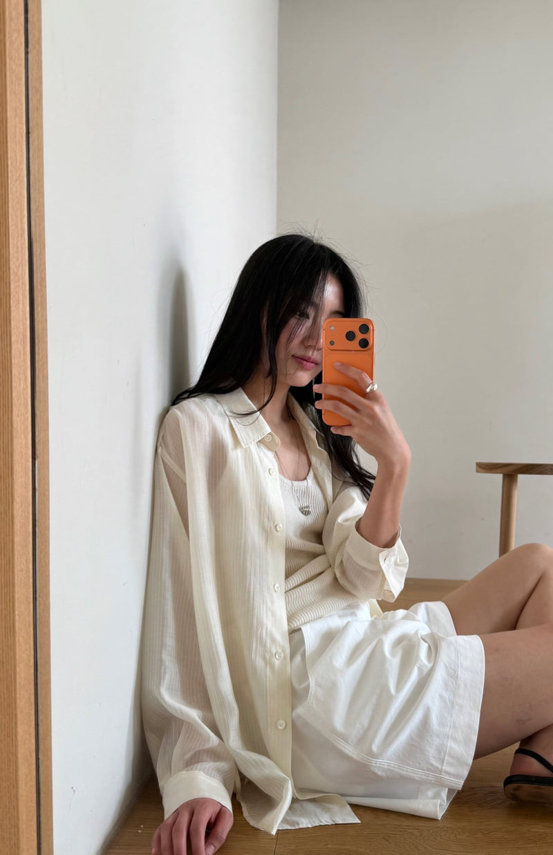 Amygrace - Korean Women Fashion - #womensfashion - Stitch Detail Blouse - 3