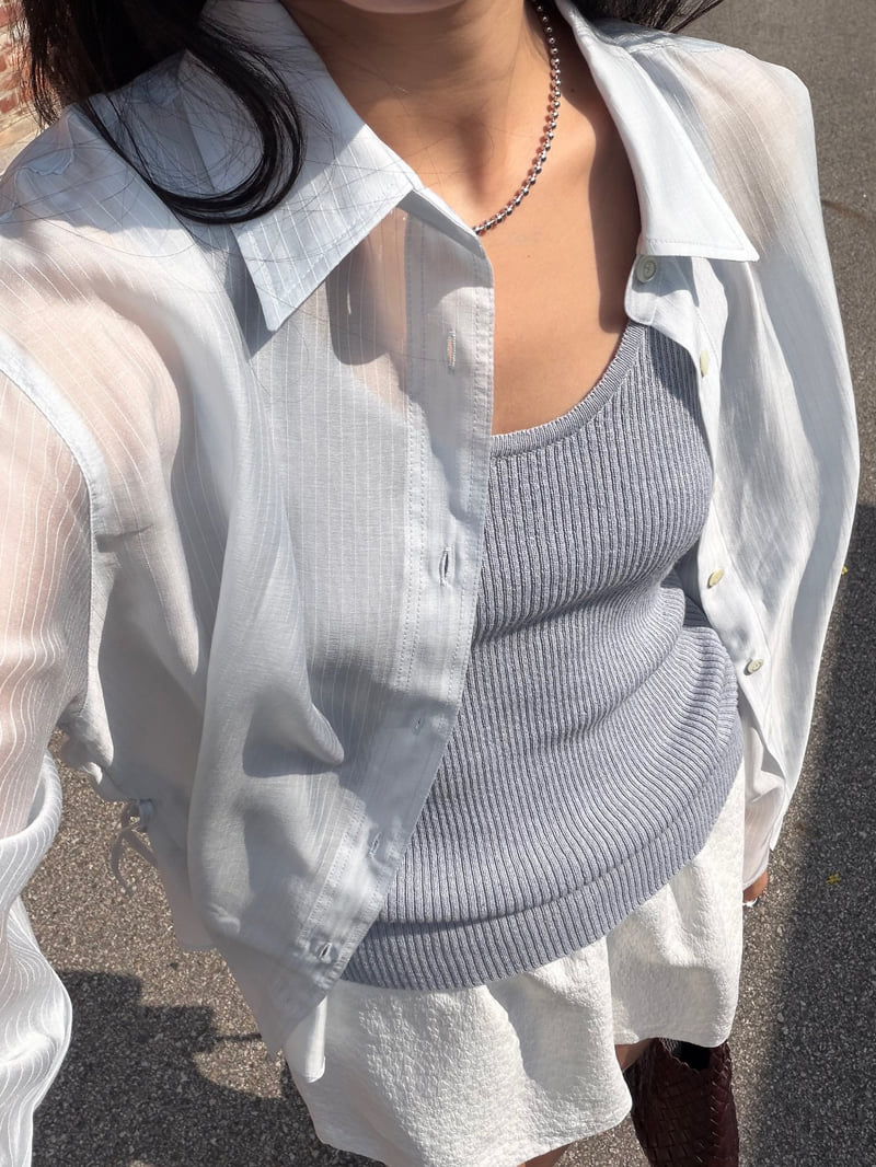Amygrace - Korean Women Fashion - #womensfashion - Stitch Detail Blouse - 7
