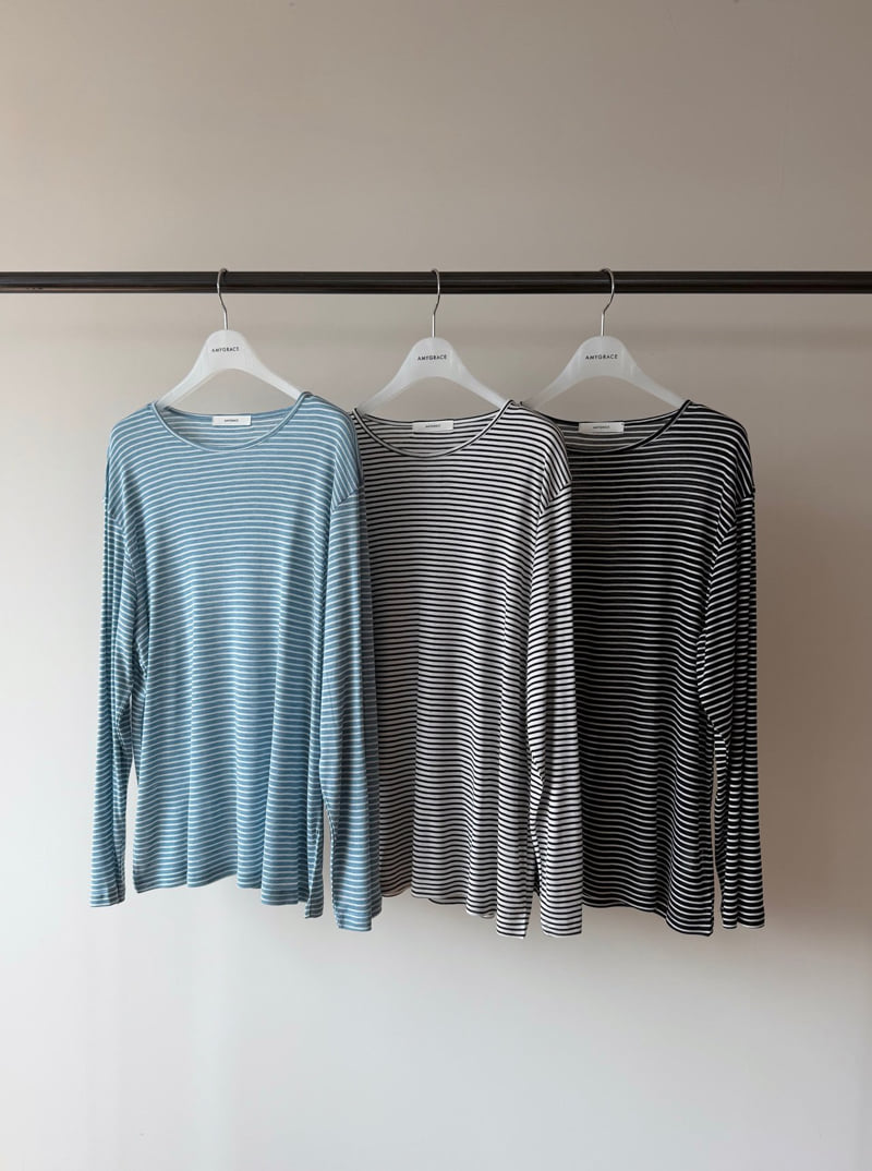 Amygrace - Korean Women Fashion - #womensfashion - Bibi Striped Summer Tee - 2