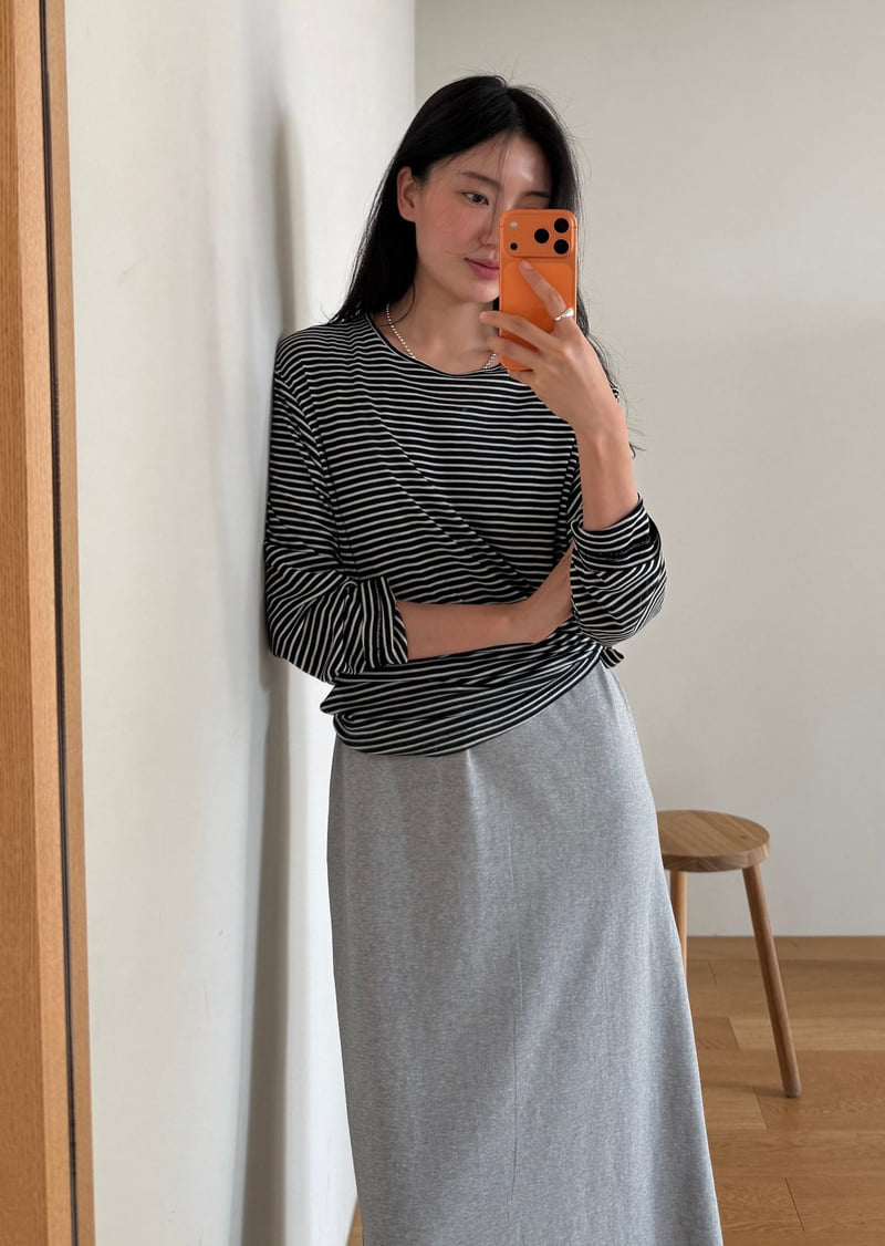 Amygrace - Korean Women Fashion - #womensfashion - Bibi Striped Summer Tee - 6
