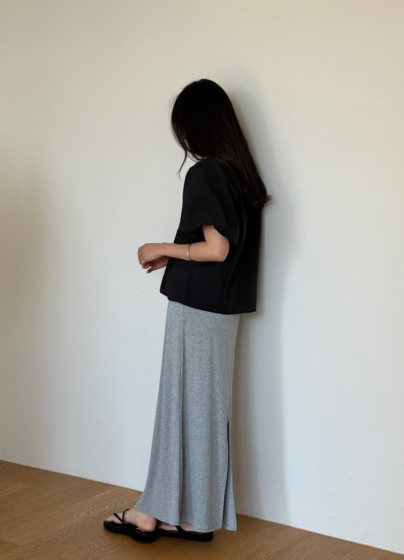 Amygrace - Korean Women Fashion - #womensfashion - Bear Rayon Elastic-Waist Skirt - 5