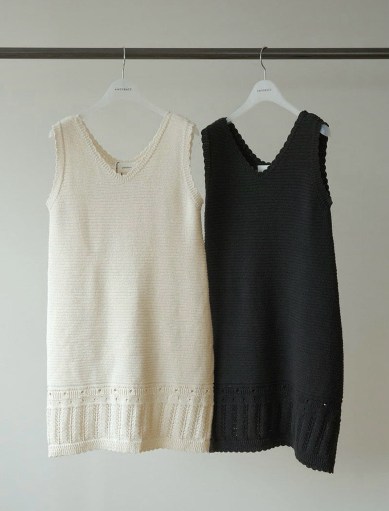 Amygrace - Korean Women Fashion - #womensfashion - Cone Knit One-piece - 8