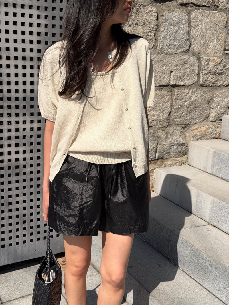 Amygrace - Korean Women Fashion - #womensfashion - Olive Short-Sleeve Cardigan - 2