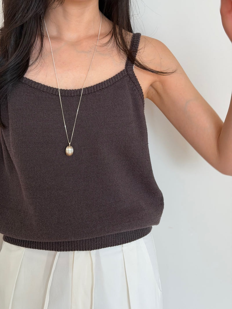 Amygrace - Korean Women Fashion - #womensfashion - Natural Knit Sleeveless Top - 5