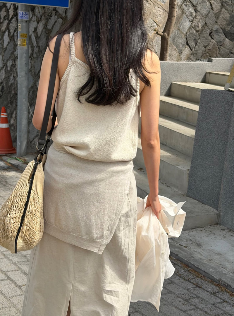 Amygrace - Korean Women Fashion - #womensfashion - Natural Knit Sleeveless Top - 7