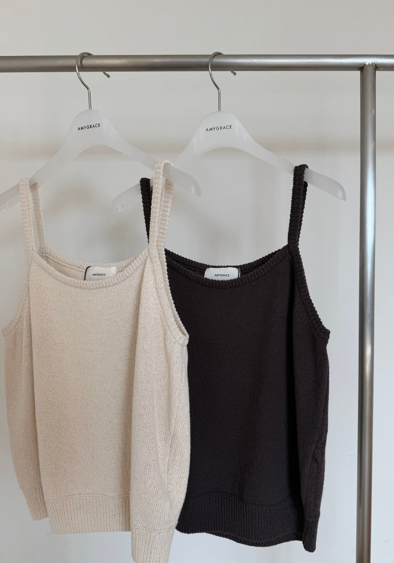 Amygrace - Korean Women Fashion - #womensfashion - Natural Knit Sleeveless Top - 9