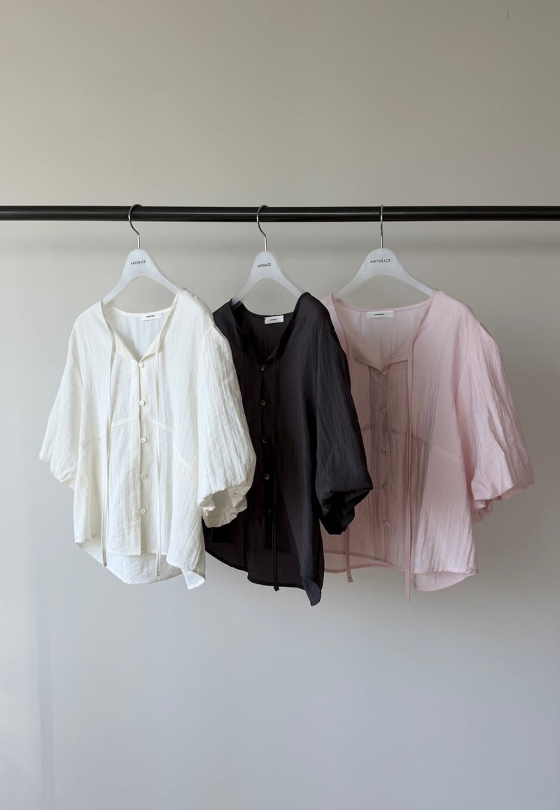 Amygrace - Korean Women Fashion - #womensfashion - Bell Puff Blouse