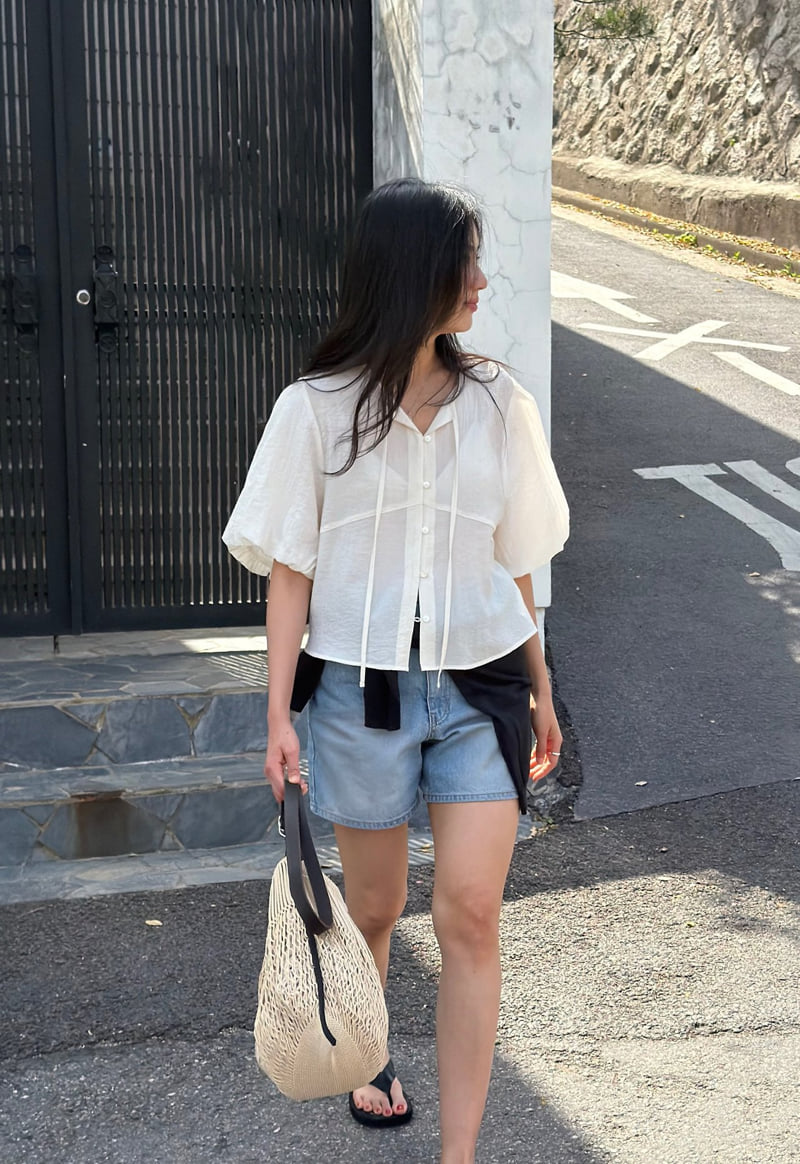 Amygrace - Korean Women Fashion - #womensfashion - Bell Puff Blouse - 11