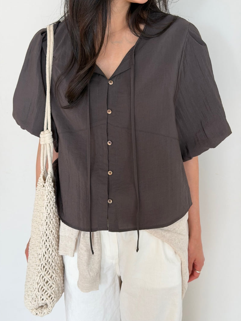 Amygrace - Korean Women Fashion - #womensfashion - Bell Puff Blouse - 3