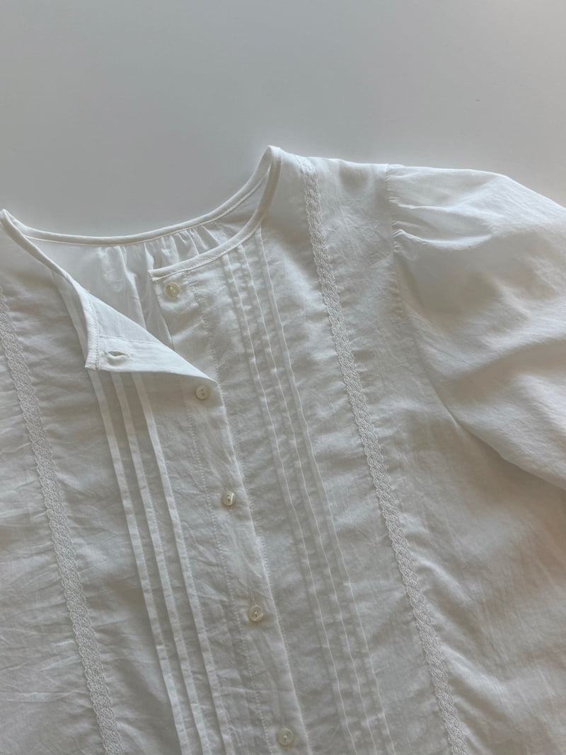 Amygrace - Korean Women Fashion - #womensfashion - Soft Pintuck Lace Blouse