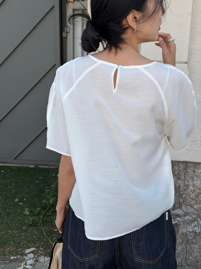 Amygrace - Korean Women Fashion - #womensfashion - Wave Neck Blouse - 3