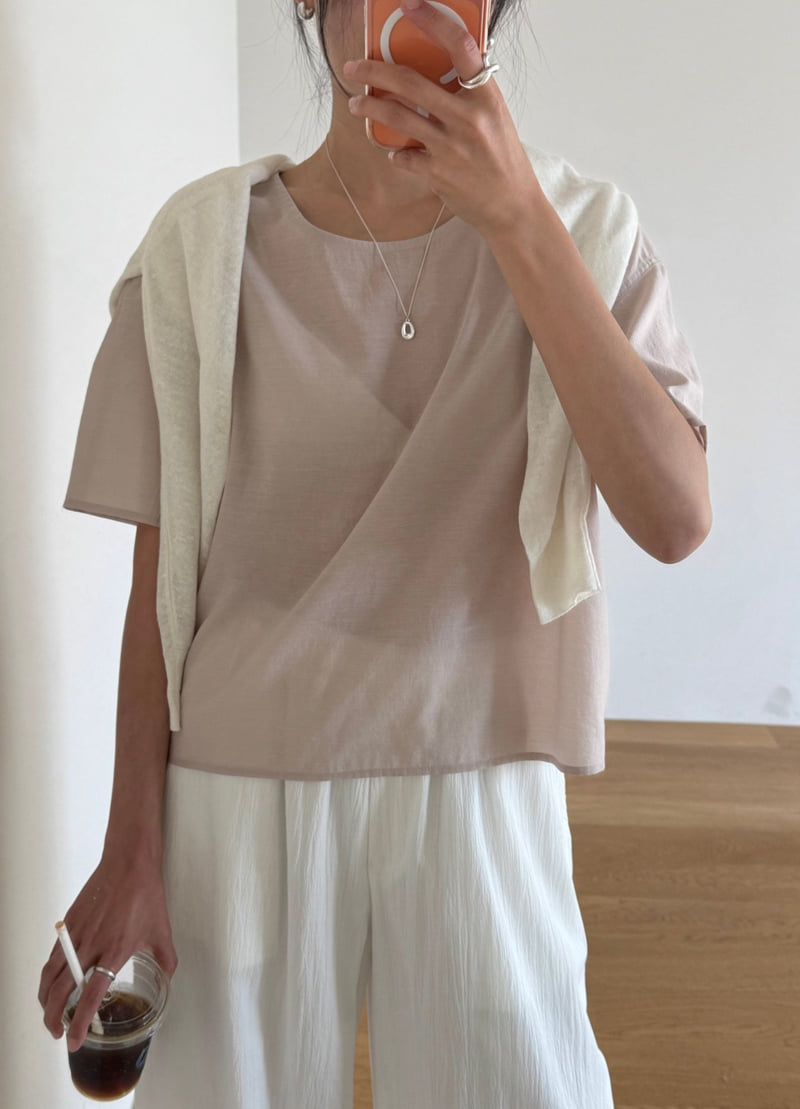 Amygrace - Korean Women Fashion - #womensfashion - Wave Neck Blouse - 5