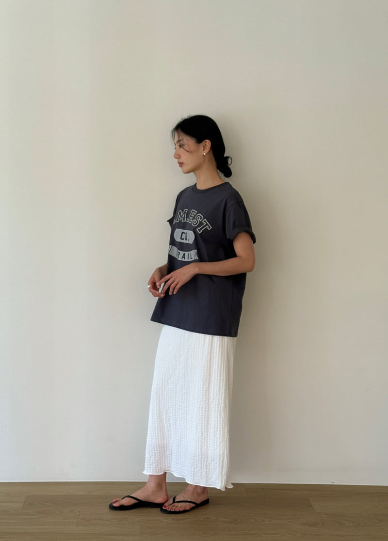 Amygrace - Korean Women Fashion - #womensfashion - Embossed Skirt - 3