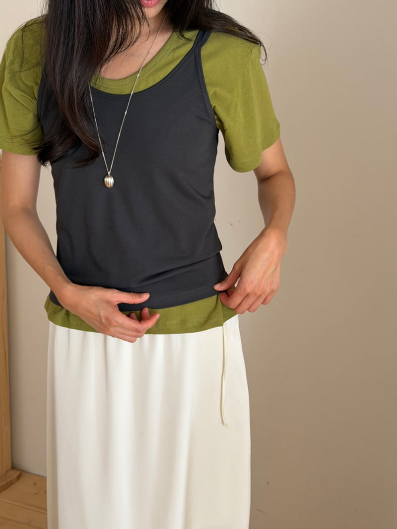 Amygrace - Korean Women Fashion - #womensfashion - Cable-Knit U-Neck Tee - 5