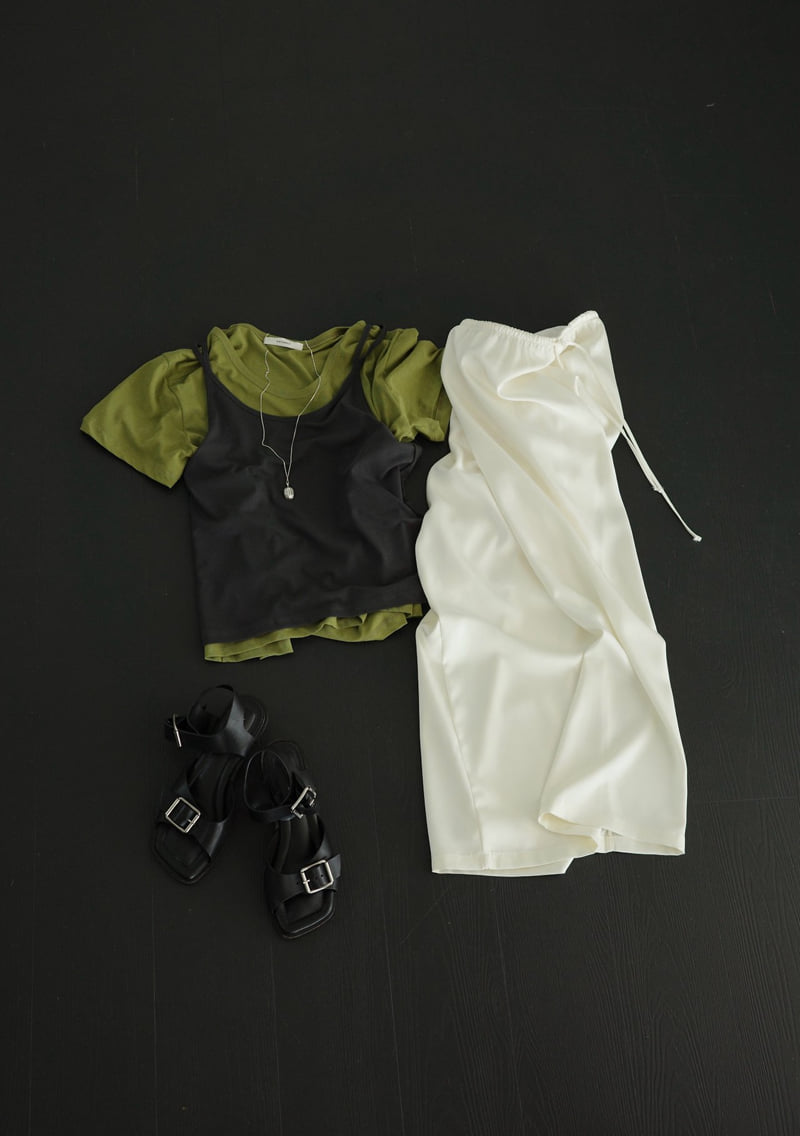 Amygrace - Korean Women Fashion - #womensfashion - Cable-Knit U-Neck Tee - 9