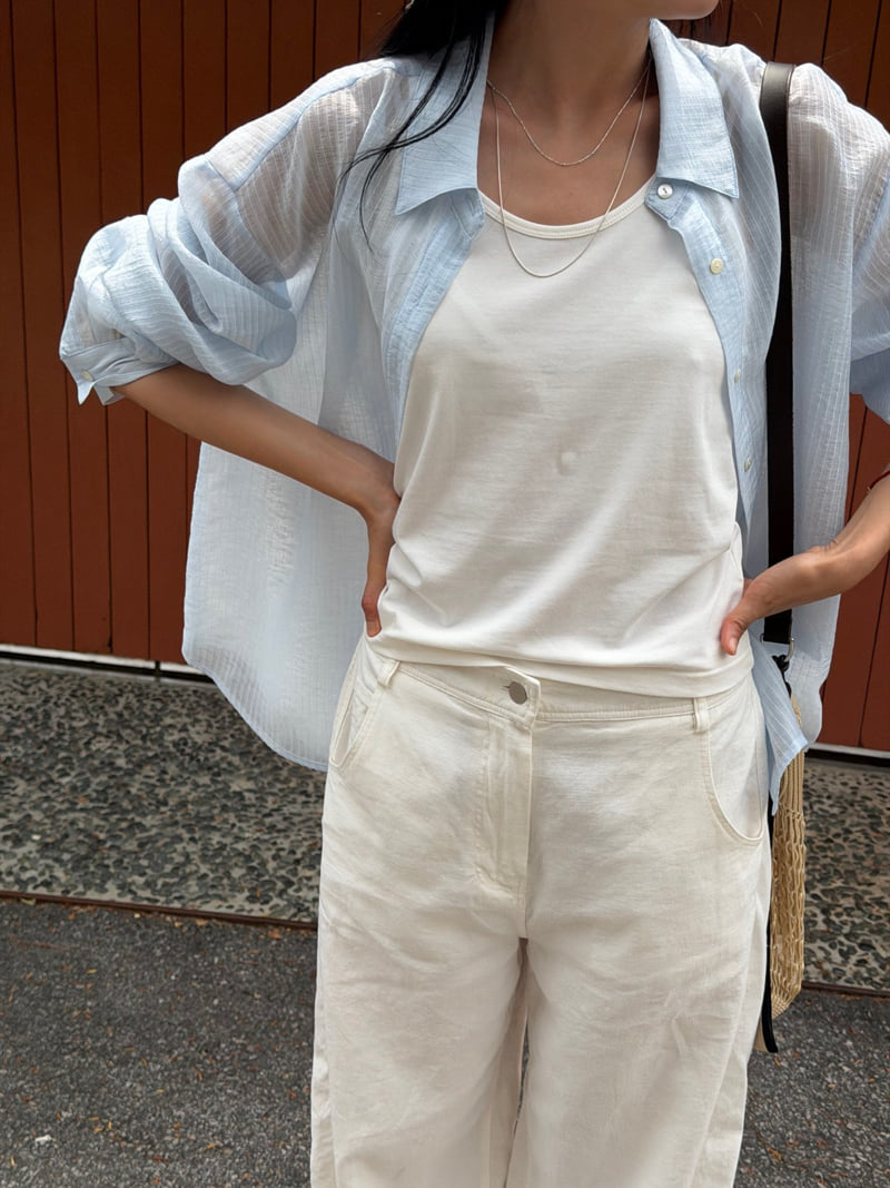 Amygrace - Korean Women Fashion - #womensfashion - Dolphin Stripe Shirt - 10