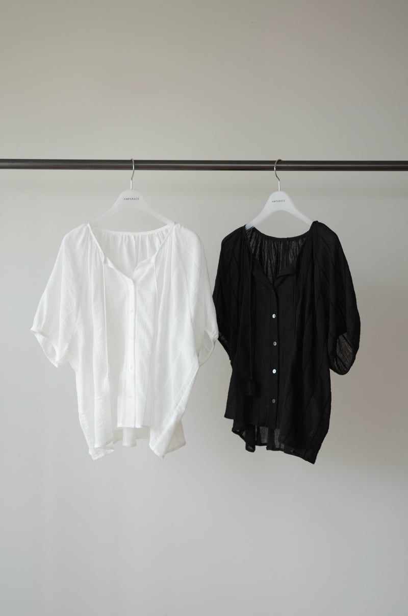 Amygrace - Korean Women Fashion - #womensfashion - Tassel Blouse - 10