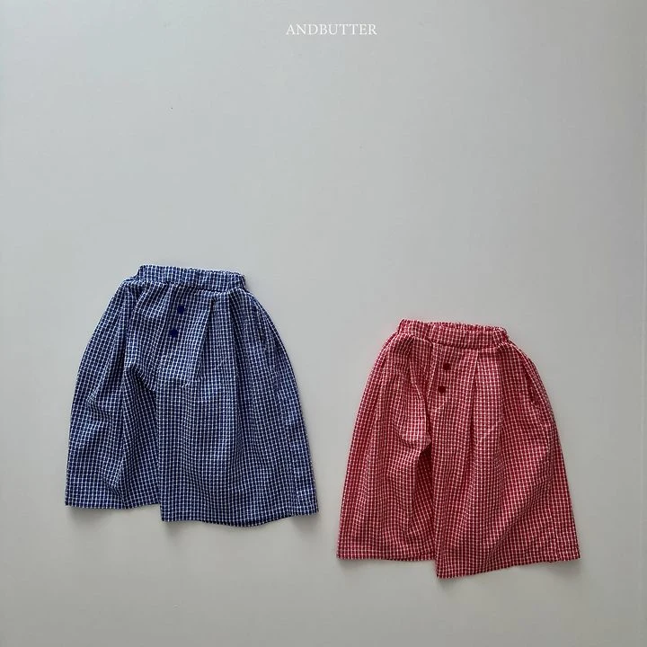 Andbutter - Korean Children Fashion - #designkidswear - Check Bermuda Pants