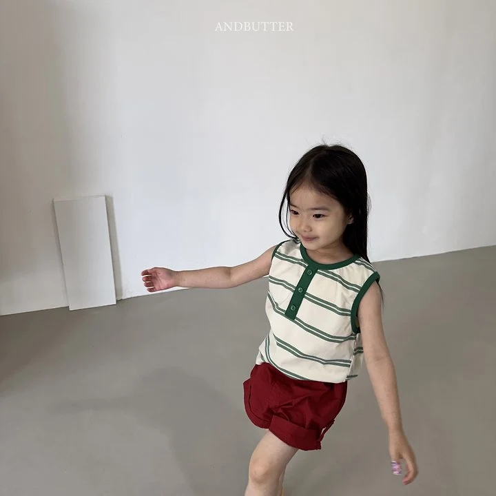 Andbutter - Korean Children Fashion - #designkidswear - Henley Stripe Sleeveless - 12