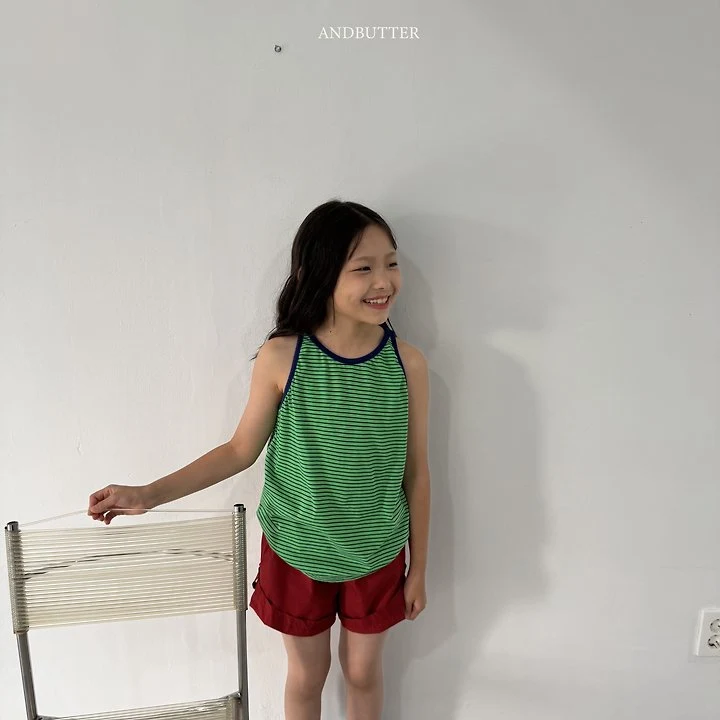 Andbutter - Korean Children Fashion - #kidsshorts - Vivid Stripe Sleeveless - 9