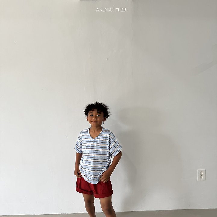 Andbutter - Korean Children Fashion - #kidzfashiontrend - Summer V-Neck Tee - 10