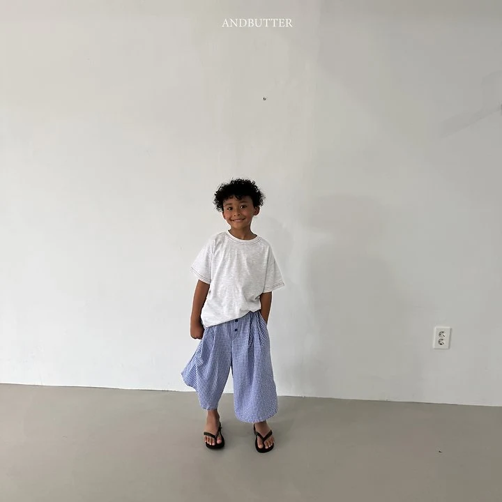 Andbutter - Korean Children Fashion - #littlefashionista - Check Bermuda Pants - 8
